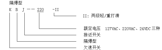 KBJ-220隔爆打滑（欠速）開關(guān)型號(hào)含義
